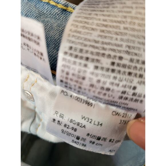 Levi's 514 Men Jeans 32x34 Blue Denim 5 Pocket Straight - Picture 8 of 9